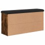 Banco zapatero madera de ingeniería roble ahumado 102x32x50 cm en Bancos para recibidores y almacenamiento | Comprar online en F