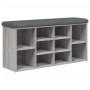 Banco zapatero madera de ingeniería gris Sonoma 102x32x50 cm en Bancos para recibidores y almacenamiento | Comprar online en For