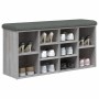 Banco zapatero madera de ingeniería gris Sonoma 102x32x50 cm en Bancos para recibidores y almacenamiento | Comprar online en For