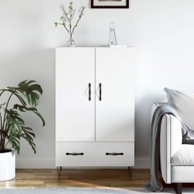 Aparador alto madera de ingeniería blanco brillo 69,5x31x115 cm de vidaXL, Aparadores - Ref: Foro24-828230, Precio: 76,22 €, ...