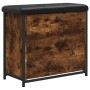 Banco zapatero con cajón abatible roble ahumado 62x32x56 cm en Bancos para recibidores y almacenamiento | Comprar online en Foru