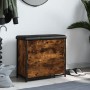 Banco zapatero con cajón abatible roble ahumado 62x32x56 cm en Bancos para recibidores y almacenamiento | Comprar online en Foru