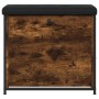 Banco zapatero con cajón abatible roble ahumado 62x32x56 cm en Bancos para recibidores y almacenamiento | Comprar online en Foru