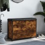Banco zapatero con cajón abatible roble ahumado 82x32x56 cm en Bancos para recibidores y almacenamiento | Comprar online en Foru