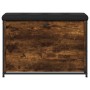 Banco zapatero con cajón abatible roble ahumado 82x32x56 cm en Bancos para recibidores y almacenamiento | Comprar online en Foru