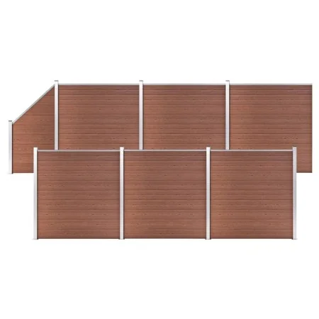 Set de valla 6 cuadradas + 1 oblicua WPC marrón 1138x186 cm de vidaXL, Paneles de vallas - Ref: Foro24-3053220, Precio: 2,00 ...