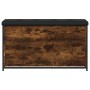 Banco zapatero con cajón abatible roble ahumado 102x32x56 cm en Bancos para recibidores y almacenamiento | Comprar online en For