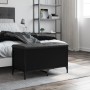 Banco con almacenaje madera de ingeniería negro 82x42x45 cm en Bancos para recibidores y almacenamiento | Comprar online en Foru