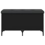 Banco con almacenaje madera de ingeniería negro 82x42x45 cm en Bancos para recibidores y almacenamiento | Comprar online en Foru