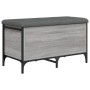 Banco con almacenaje madera ingeniería gris Sonoma 82x42x45 cm en Bancos para recibidores y almacenamiento | Comprar online en F