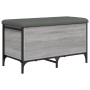 Banco con almacenaje madera ingeniería gris Sonoma 82x42x45 cm en Bancos para recibidores y almacenamiento | Comprar online en F