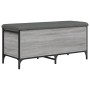 Banco con almacenaje madera ingeniería gris Sonoma 102x42x45 cm en Bancos para recibidores y almacenamiento | Comprar online en 