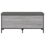 Banco con almacenaje madera ingeniería gris Sonoma 102x42x45 cm en Bancos para recibidores y almacenamiento | Comprar online en 