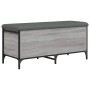 Banco con almacenaje madera ingeniería gris Sonoma 102x42x45 cm en Bancos para recibidores y almacenamiento | Comprar online en 