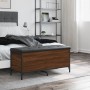 Banco con almacenaje madera ingeniería roble marrón 102x42x45cm en Bancos para recibidores y almacenamiento | Comprar online en 