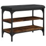 Banco zapatero madera de ingeniería roble ahumado 62x32x47 cm en Bancos para recibidores y almacenamiento | Comprar online en Fo