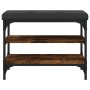 Banco zapatero madera de ingeniería roble ahumado 62x32x47 cm en Bancos para recibidores y almacenamiento | Comprar online en Fo