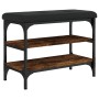 Banco zapatero madera de ingeniería roble ahumado 62x32x47 cm en Bancos para recibidores y almacenamiento | Comprar online en Fo