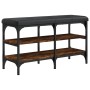 Banco zapatero madera de ingeniería roble ahumado 82x32x47 cm en Bancos para recibidores y almacenamiento | Comprar online en Fo