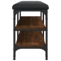 Banco zapatero madera de ingeniería marrón roble 82x32x47 cm en Bancos para recibidores y almacenamiento | Comprar online en For