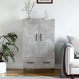 Aparador alto madera de ingeniería gris hormigón 69,5x31x115 cm de vidaXL, Aparadores - Ref: Foro24-828232, Precio: 62,35 €, ...
