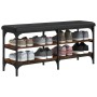 Banco zapatero madera de ingeniería roble ahumado 102x32x47 cm en Bancos para recibidores y almacenamiento | Comprar online en F