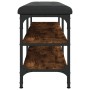 Banco zapatero madera de ingeniería roble ahumado 102x32x47 cm en Bancos para recibidores y almacenamiento | Comprar online en F