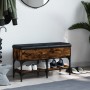 Banco zapatero madera de ingeniería roble ahumado 82x32x45 cm en Bancos para recibidores y almacenamiento | Comprar online en Fo