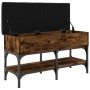 Banco zapatero madera de ingeniería roble ahumado 82x32x45 cm en Bancos para recibidores y almacenamiento | Comprar online en Fo