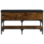 Banco zapatero madera de ingeniería roble ahumado 82x32x45 cm en Bancos para recibidores y almacenamiento | Comprar online en Fo