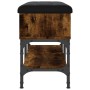 Banco zapatero madera de ingeniería roble ahumado 82x32x45 cm en Bancos para recibidores y almacenamiento | Comprar online en Fo