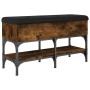 Banco zapatero madera de ingeniería roble ahumado 82x32x45 cm en Bancos para recibidores y almacenamiento | Comprar online en Fo