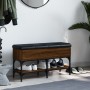Banco zapatero madera de ingeniería marrón roble 82x32x45 cm en Bancos para recibidores y almacenamiento | Comprar online en For