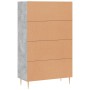 Aparador alto madera de ingeniería gris hormigón 69,5x31x115 cm de vidaXL, Aparadores - Ref: Foro24-828224, Precio: 86,04 €, ...