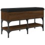 Banco zapatero madera de ingeniería marrón roble 82x32x45 cm en Bancos para recibidores y almacenamiento | Comprar online en For