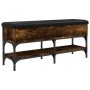 Banco zapatero madera de ingeniería roble ahumado 102x32x45 cm en Bancos para recibidores y almacenamiento | Comprar online en F