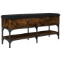 Banco zapatero madera de ingeniería roble ahumado 102x32x45 cm en Bancos para recibidores y almacenamiento | Comprar online en F
