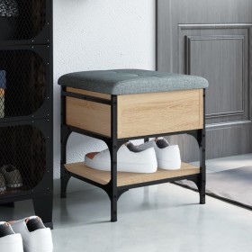 Banco zapatero madera de ingeniería roble Sonoma 42x42x45 cm en Bancos para recibidores y almacenamiento | Comprar online en For