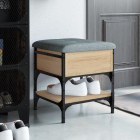 Banco zapatero madera de ingeniería roble Sonoma 42x42x45 cm en Bancos para recibidores y almacenamiento | Comprar online en For