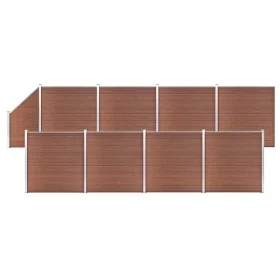 Set de valla 8 cuadradas + 1 oblicua WPC marrón 1484x186 cm de vidaXL, Paneles de vallas - Ref: Foro24-3053222, Precio: 3,00 ...
