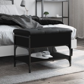 Banco zapatero madera de ingeniería negro 62x42x45 cm en Bancos para recibidores y almacenamiento | Comprar online en Foru.es