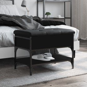 Banco zapatero madera de ingeniería negro 62x42x45 cm en Bancos para recibidores y almacenamiento | Comprar online en Foru.es