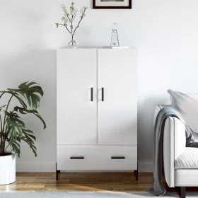 Aparador alto madera de ingeniería blanco brillo 69,5x31x115 cm de vidaXL, Aparadores - Ref: Foro24-828246, Precio: 105,08 €,...
