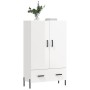 Aparador alto madera de ingeniería blanco brillo 69,5x31x115 cm de vidaXL, Aparadores - Ref: Foro24-828246, Precio: 106,35 €,...