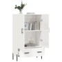 Aparador alto madera de ingeniería blanco brillo 69,5x31x115 cm de vidaXL, Aparadores - Ref: Foro24-828246, Precio: 106,35 €,...