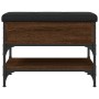 Banco zapatero madera de ingeniería marrón roble 62x42x45 cm en Bancos para recibidores y almacenamiento | Comprar online en For