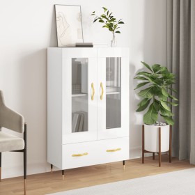Aparador alto madera de ingeniería blanco brillo 69,5x31x115 cm de vidaXL, Aparadores - Ref: Foro24-828278, Precio: 99,80 €, ...