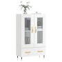 Aparador alto madera de ingeniería blanco brillo 69,5x31x115 cm de vidaXL, Aparadores - Ref: Foro24-828278, Precio: 99,80 €, ...