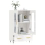 Aparador alto madera de ingeniería blanco brillo 69,5x31x115 cm de vidaXL, Aparadores - Ref: Foro24-828278, Precio: 99,80 €, ...