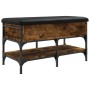 Banco zapatero madera de ingeniería roble ahumado 82x42x45 cm en Bancos para recibidores y almacenamiento | Comprar online en Fo